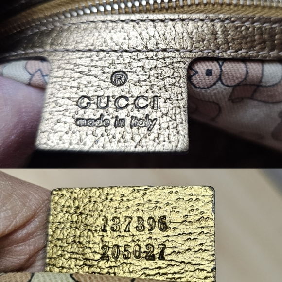 Authentic GUCCI Monogram GG Canvas Jolicoeur Pink and Gold Tote - Picture 12 of 14